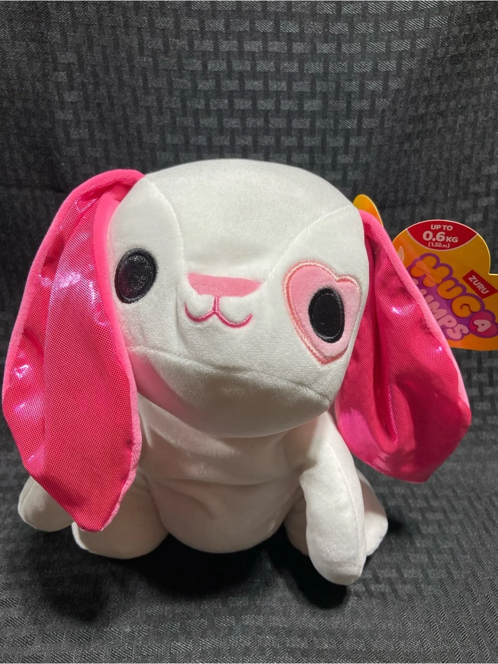 Zuru Hug A Lumps White & Pink Plush Bunny Toy Lola NWT